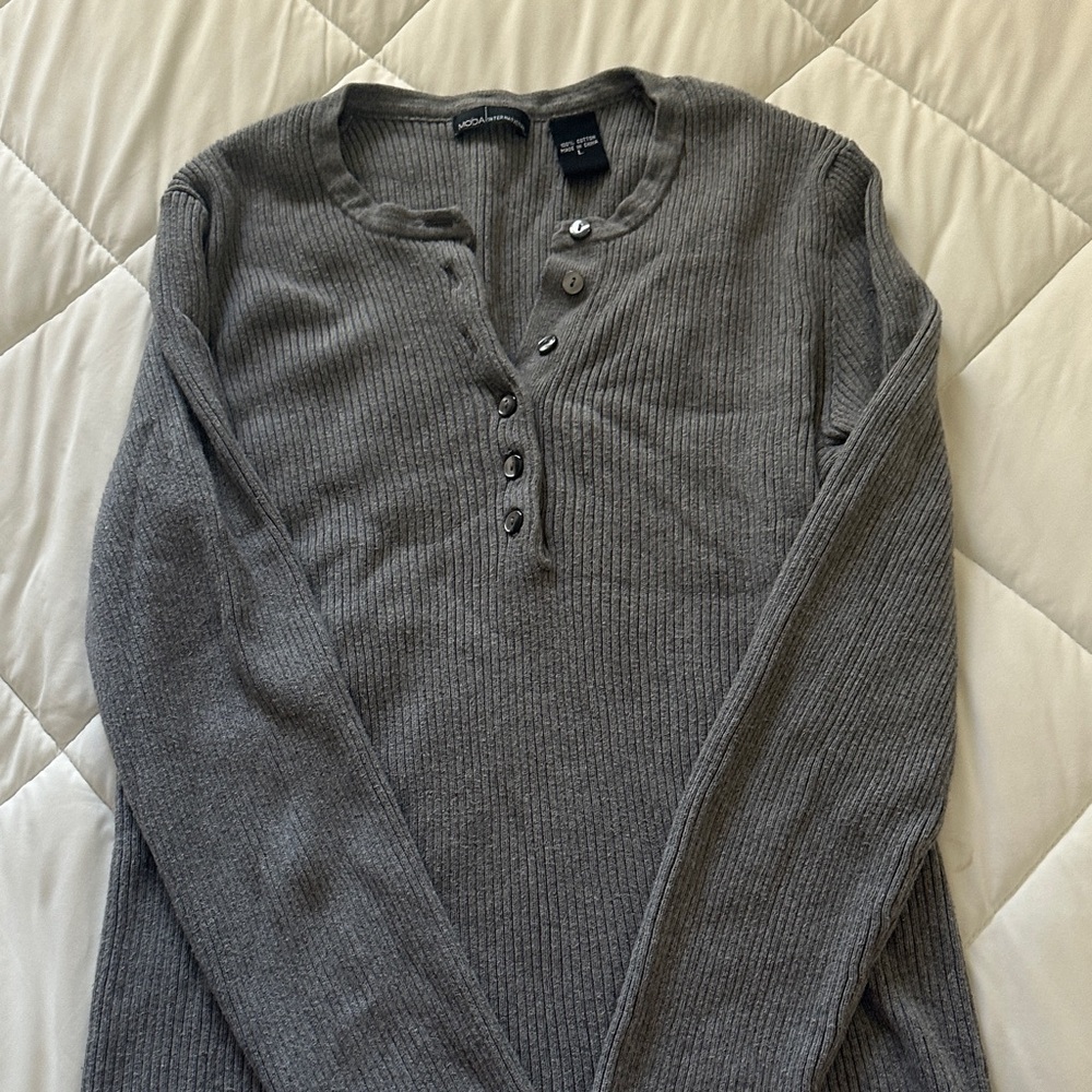 Moda International Charcoal Crewneck Sweater